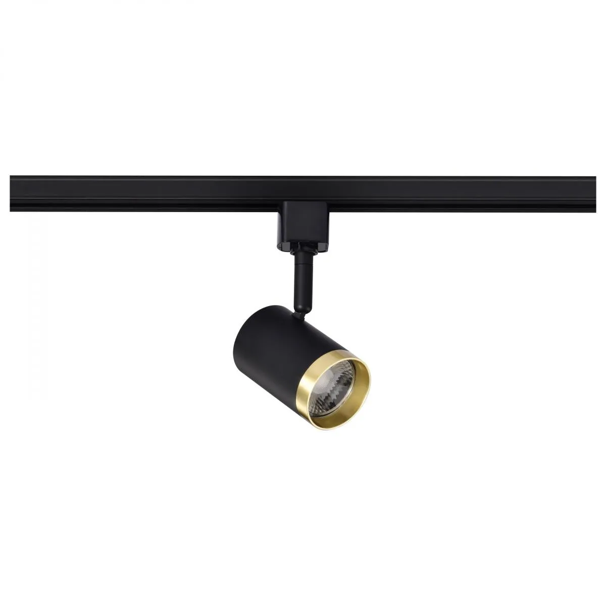 LED Small Cylindrical Halo Track Head 12W 1000 Lumens 3000K, 24°, Black and Brass