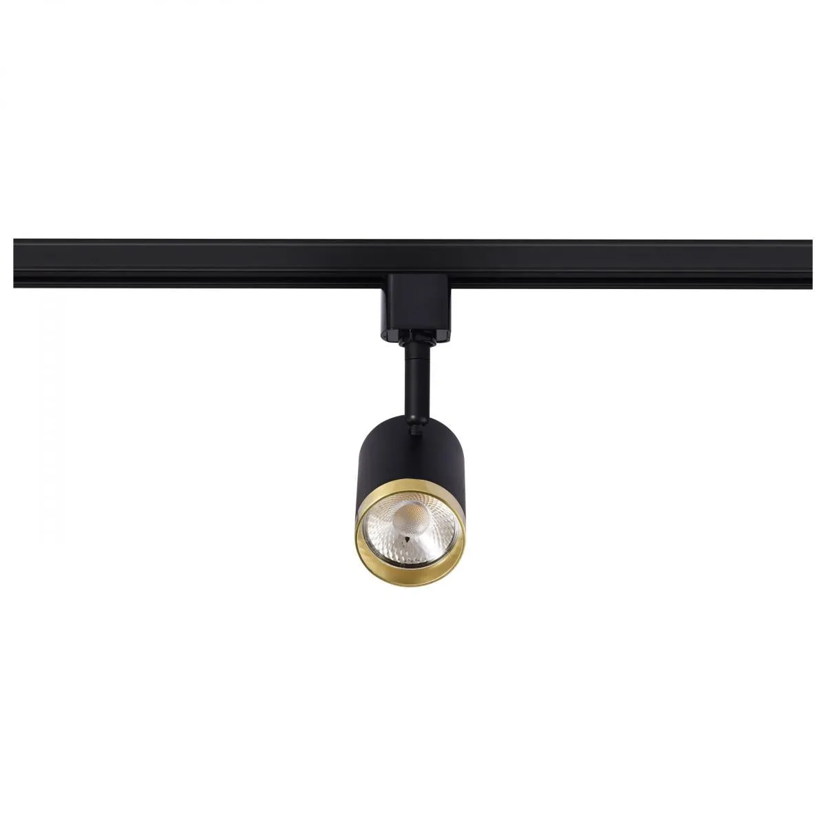 LED Small Cylindrical Halo Track Head 12W 1000 Lumens 3000K, 24°, Black and Brass