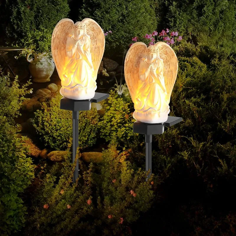 LED Solar Angels Landscape Post Light