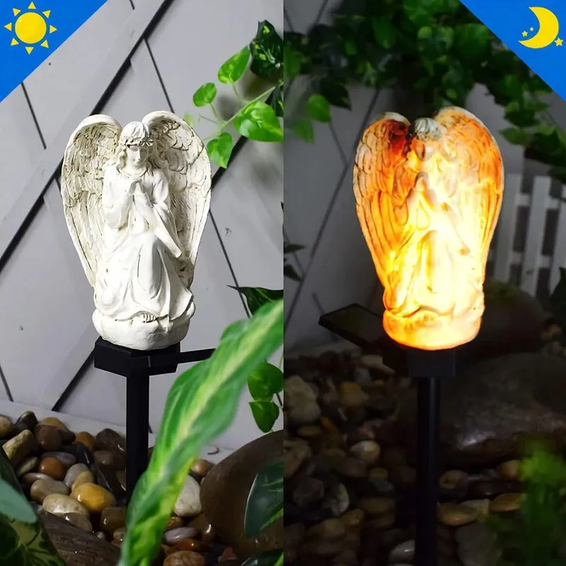 LED Solar Angels Landscape Post Light