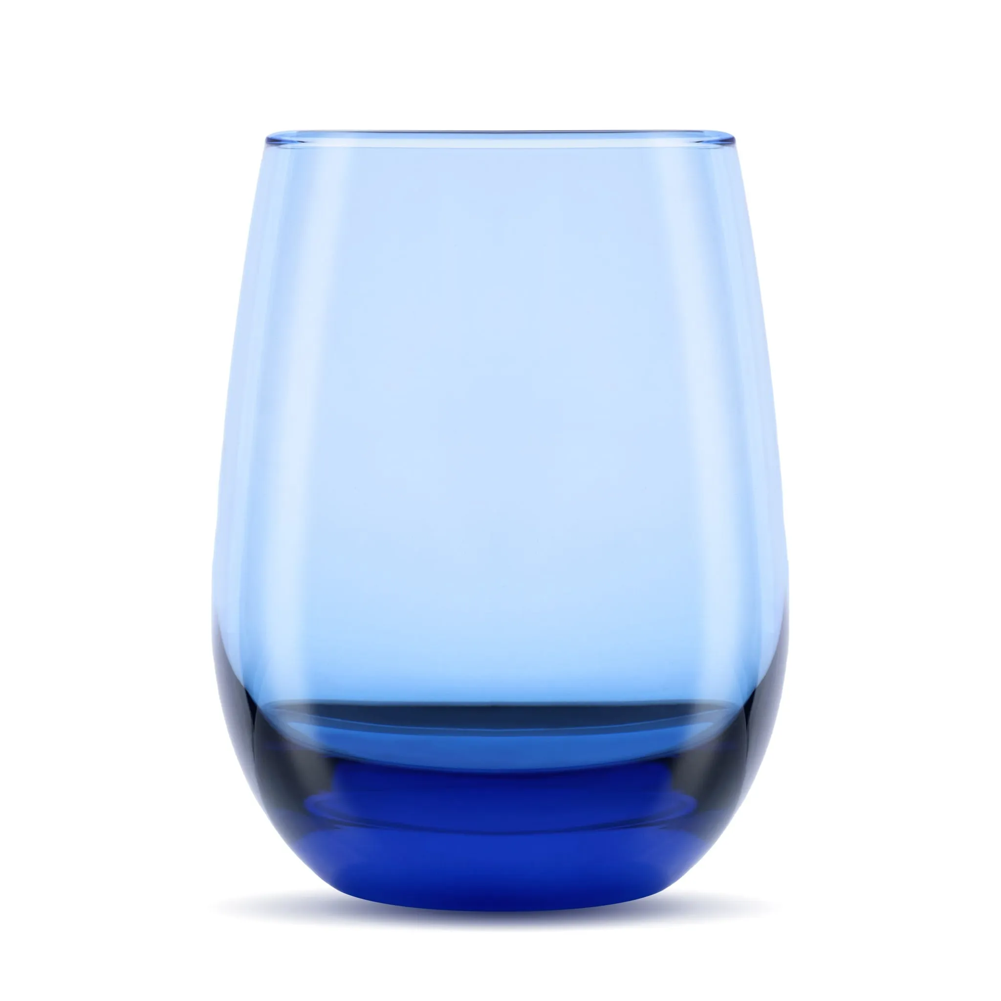 Libbey Classic Blue All Purpose Stemless Wine Glasses, 15.25 ounce, Set of 6