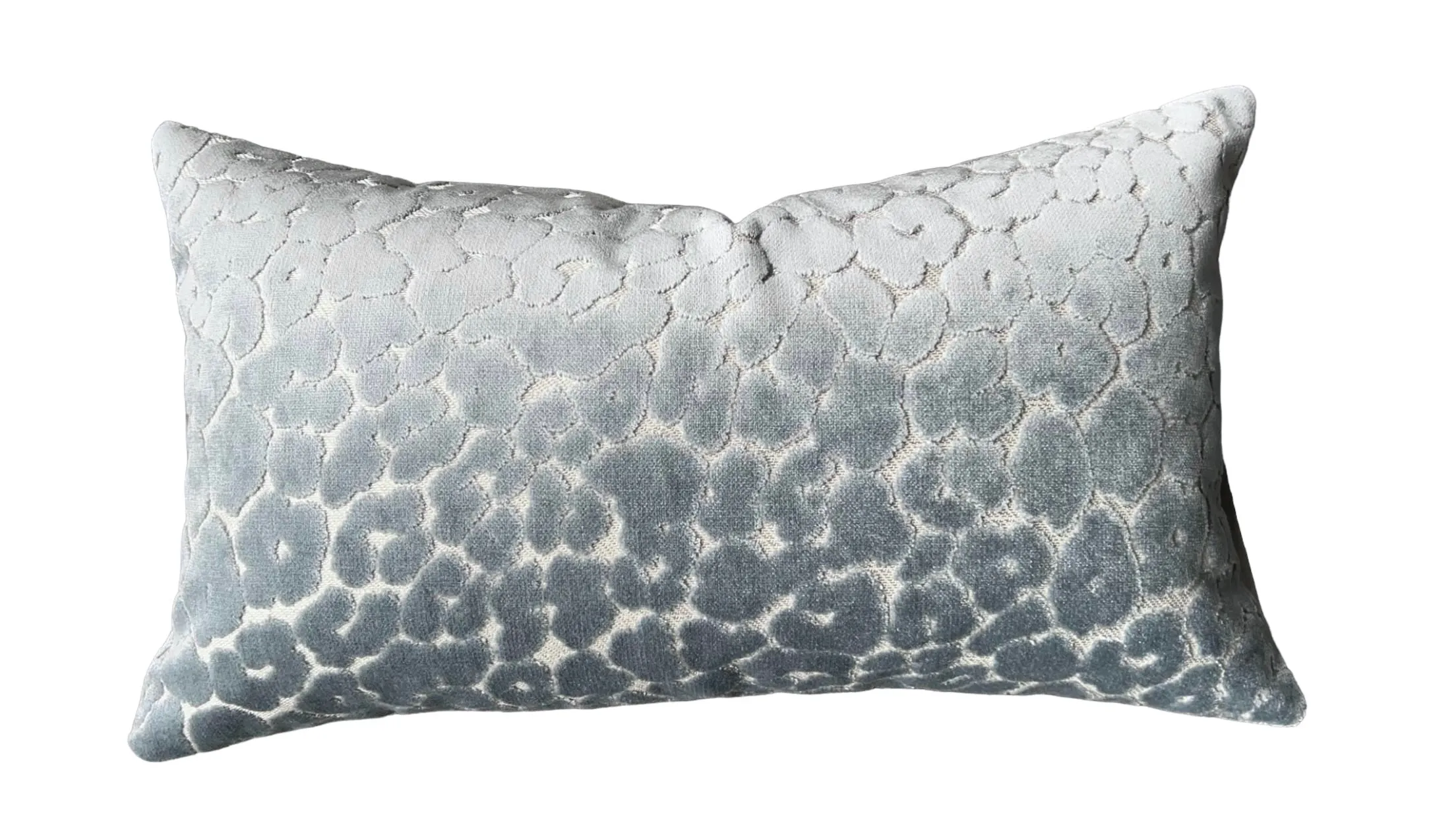 Light Blue Velvet Leopard Pillow Cover / Cut Velvet Spots Pillow / Grandmillenial Pillow cover / Luxe Velvet Pillow Cover