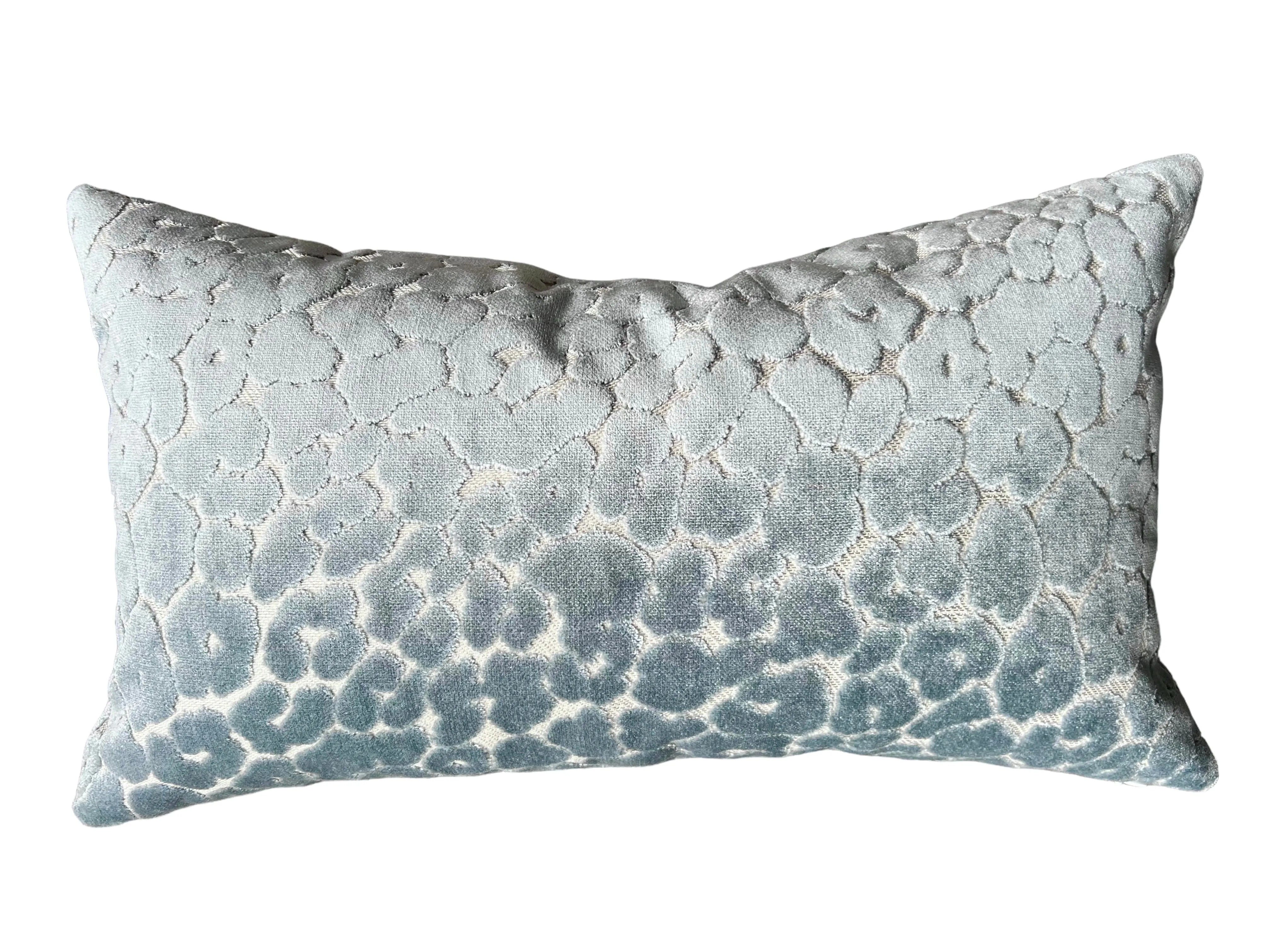 Light Blue Velvet Leopard Pillow Cover / Cut Velvet Spots Pillow / Grandmillenial Pillow cover / Luxe Velvet Pillow Cover