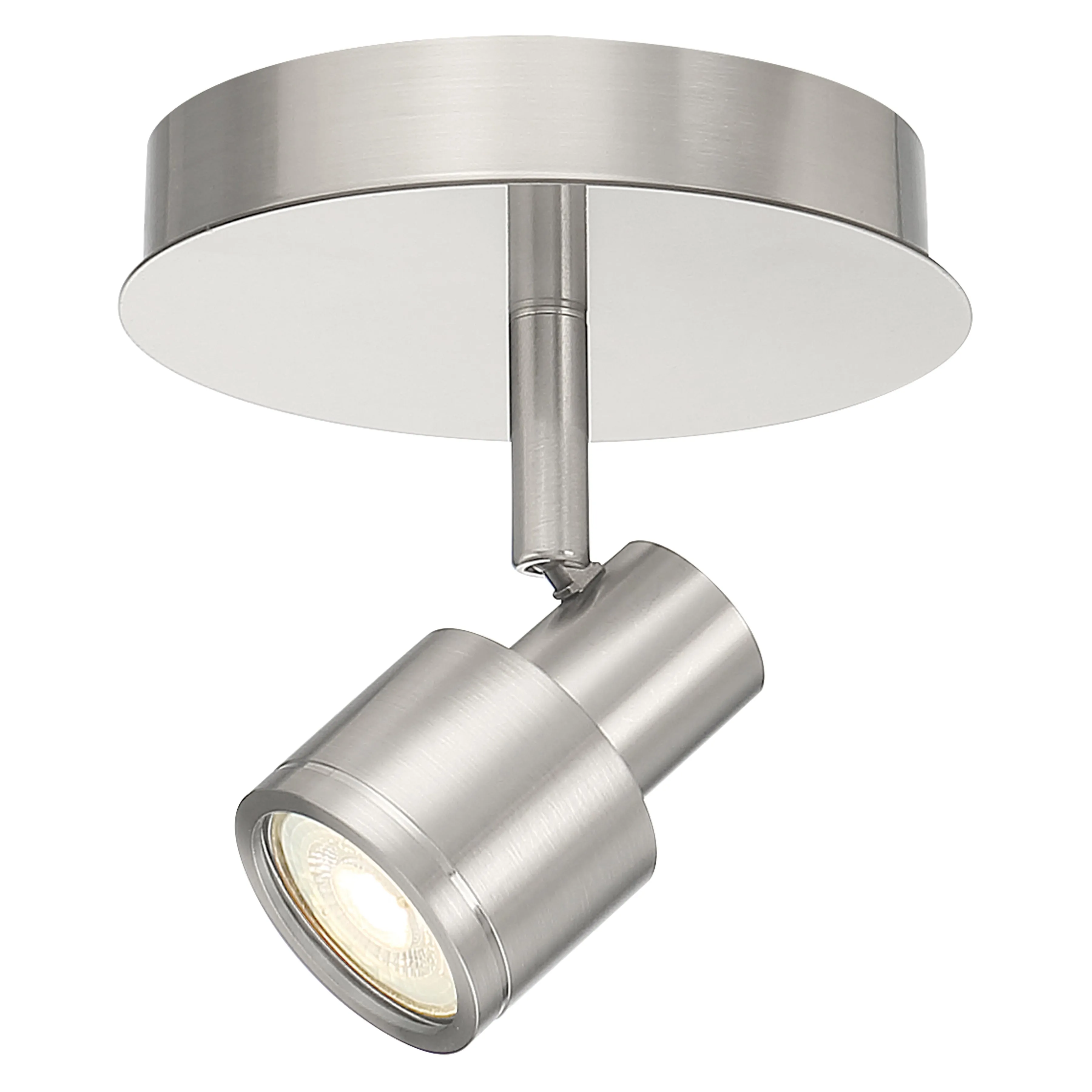 Lincoln 1 Light Adjustable LED Flush Mount, Brushed Steel