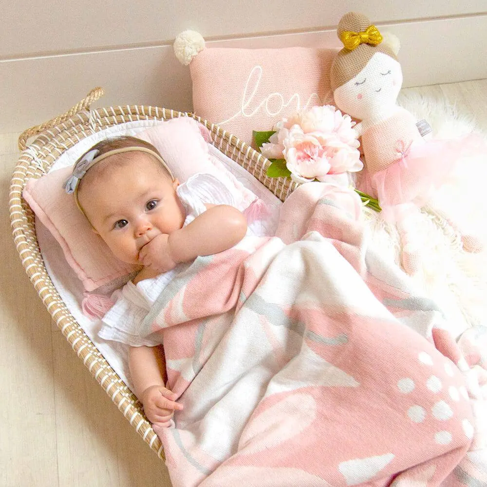 Lolli Living | 100% Cotton Knit Pram Blanket - Meadow