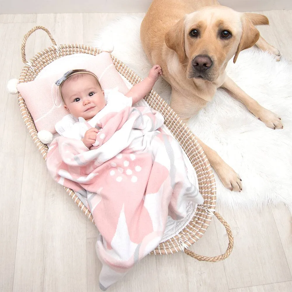 Lolli Living | 100% Cotton Knit Pram Blanket - Meadow