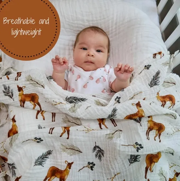 LollyBanks Oh Deer Baby Swaddle Blanket