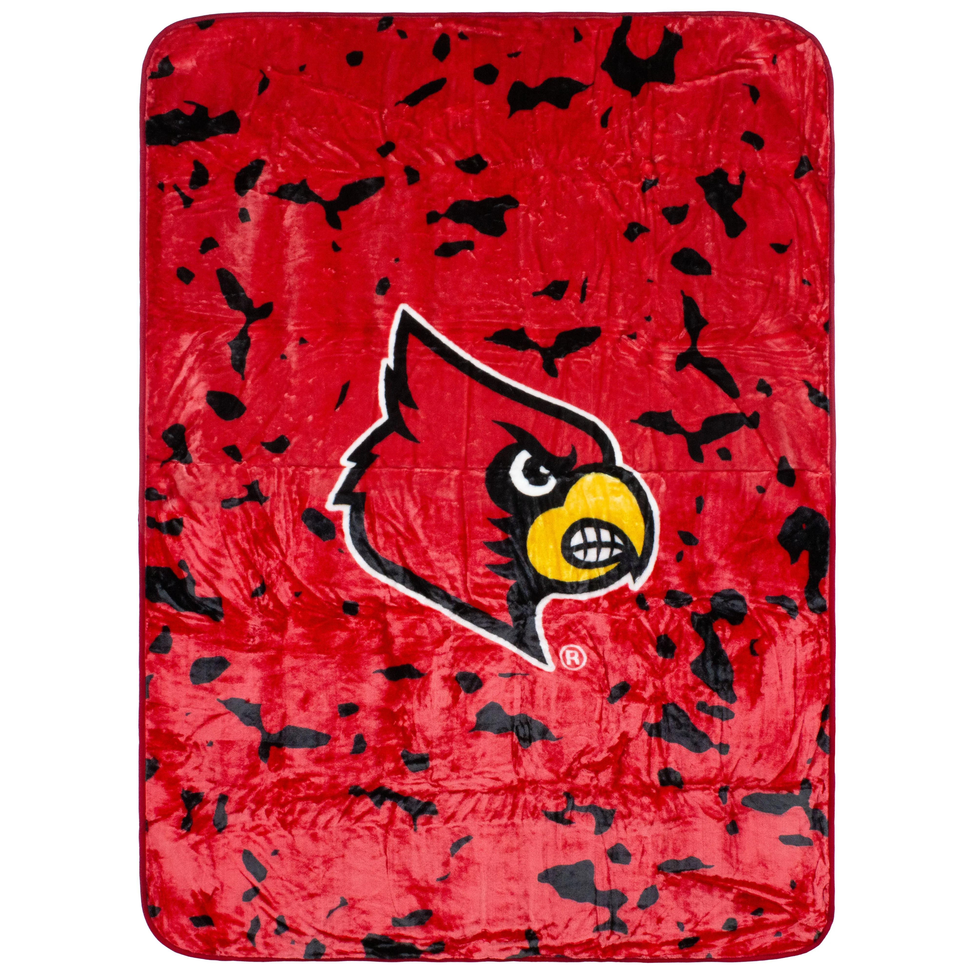 Louisville Cardinals Plush Throw Blanket, Bedspread, 86" x 63"