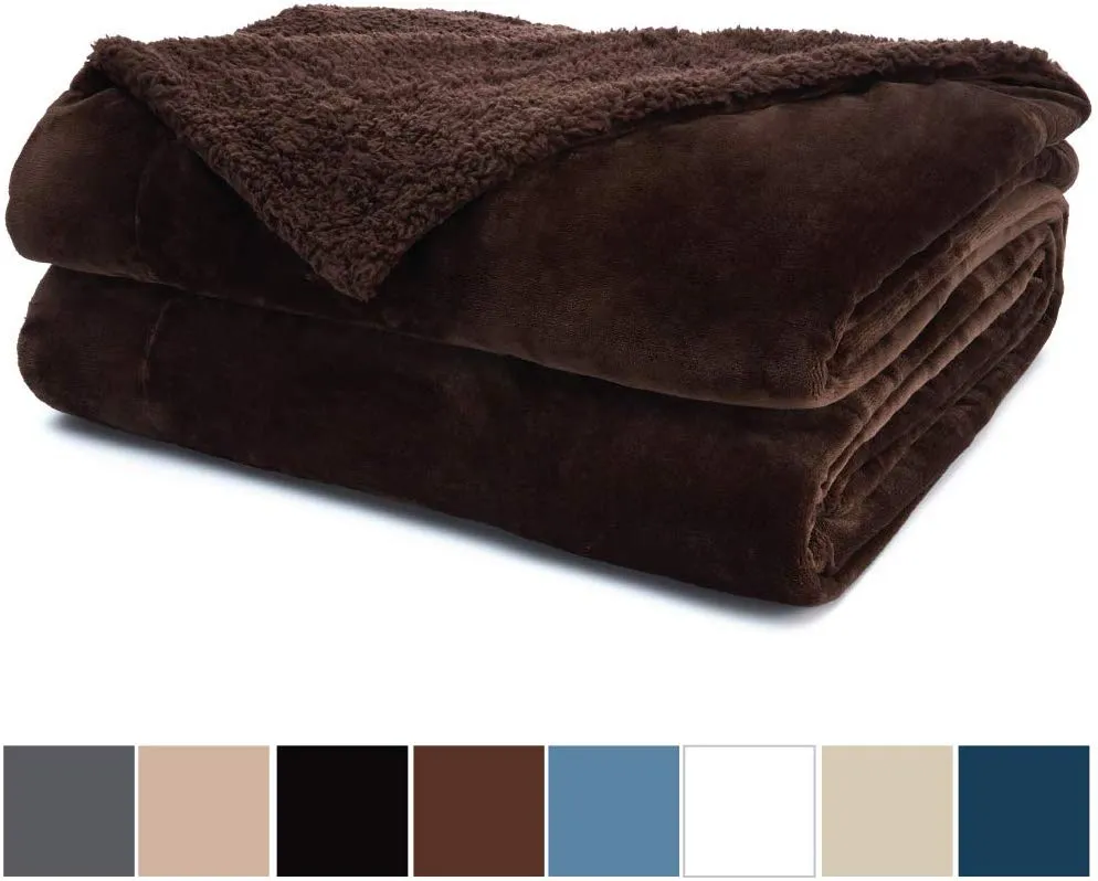 Luxury Faux Fur Bed Throw Blanket, Queen, Full Size, 90x90,