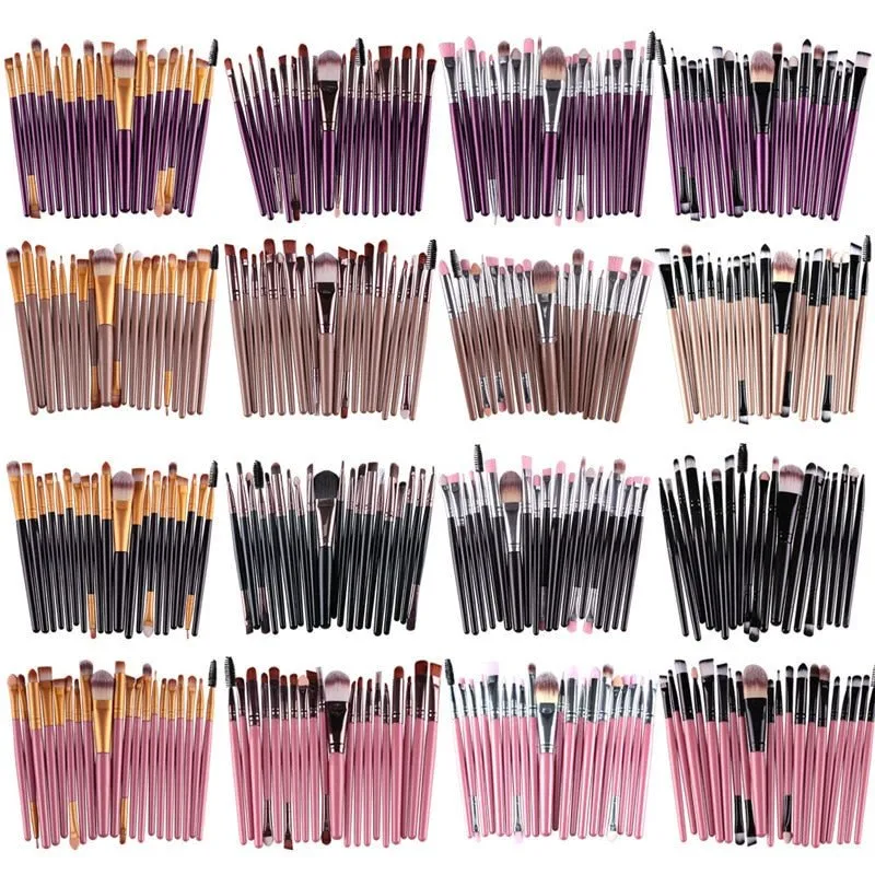 MAANGE 20pcs Makeup Brushes Sets Eye Cosmetic Powder Foundation Blending Eyeliner Eyelash Eyebrow makeup Soft Hair Beauty tool