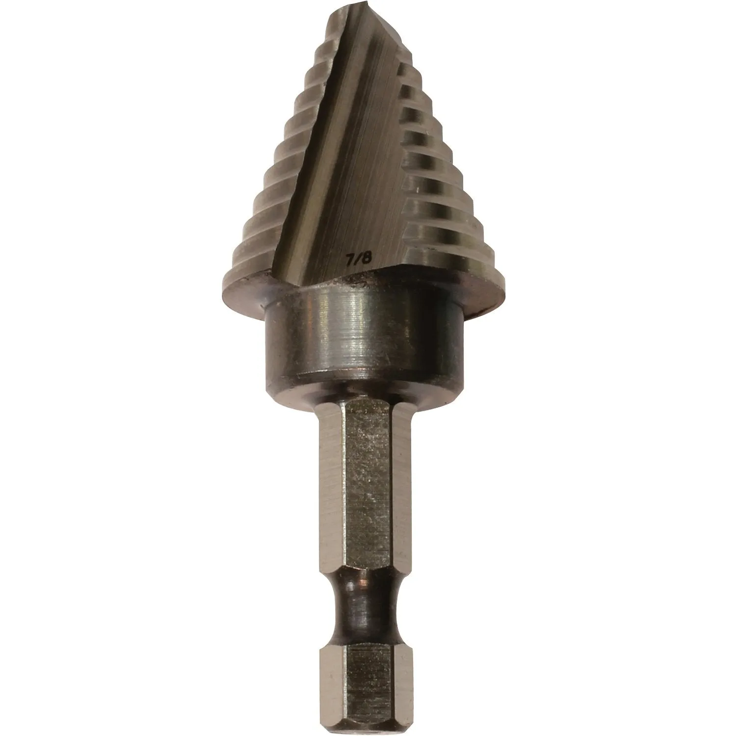 Makita (711496-A) 1/4" - 7/8" H.S.S. Step Drill Bit, 1/4" Hex Shank