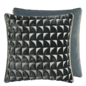 Marquise Graphite Velvet Throw Pillow by Designers Guild