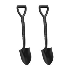 Martha Stewart MTS-DSD2-MBK Mini Round Point Digging Shovel | Two pack (Black)