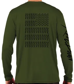 Men's RD Military Green Flag LS