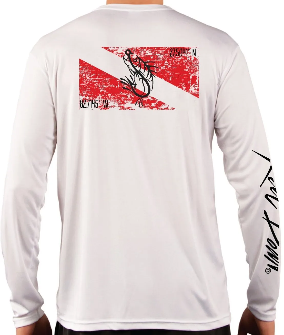 Men's RD White Dive Flag LS