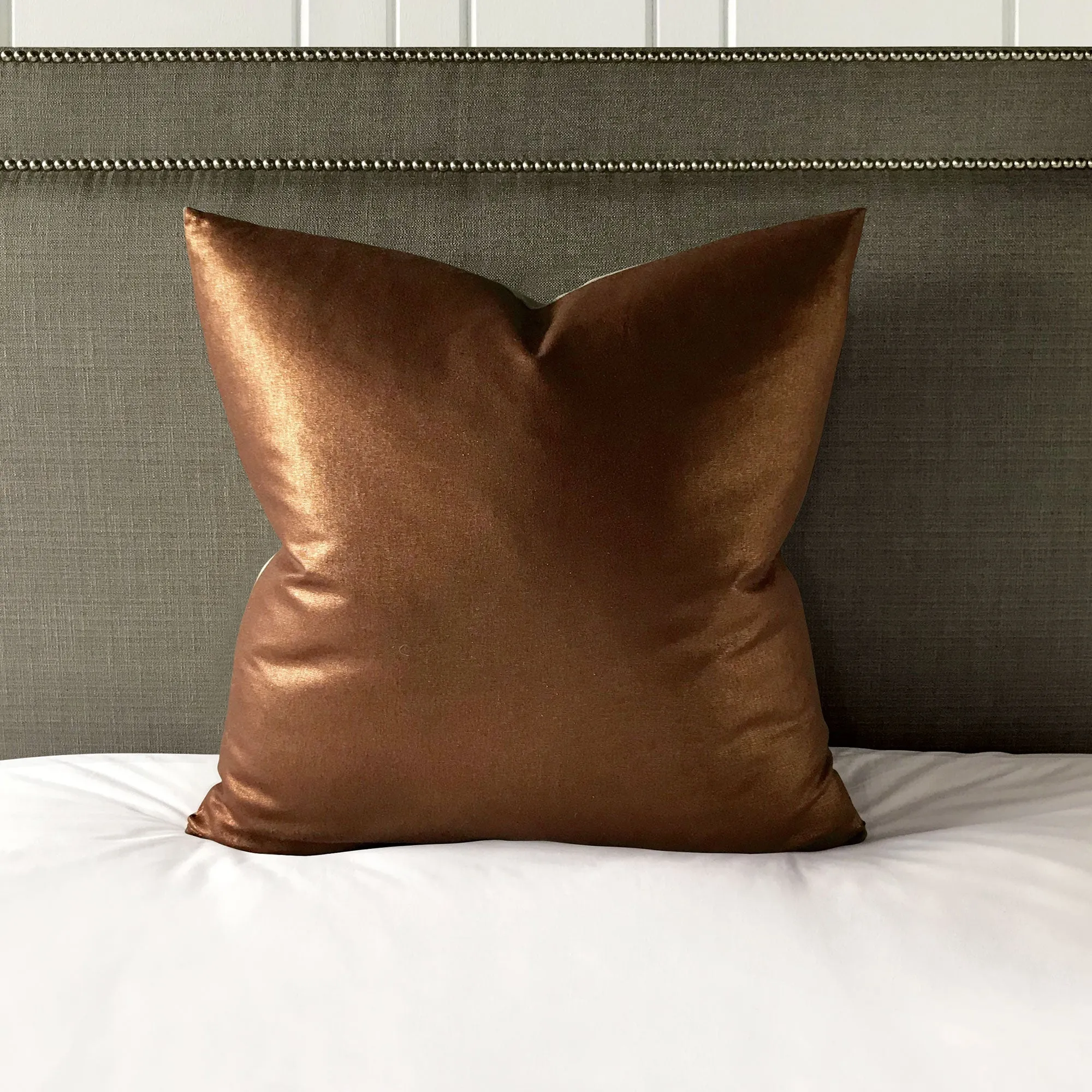 Metallic Bronze Throw Pillow Cover 24x24