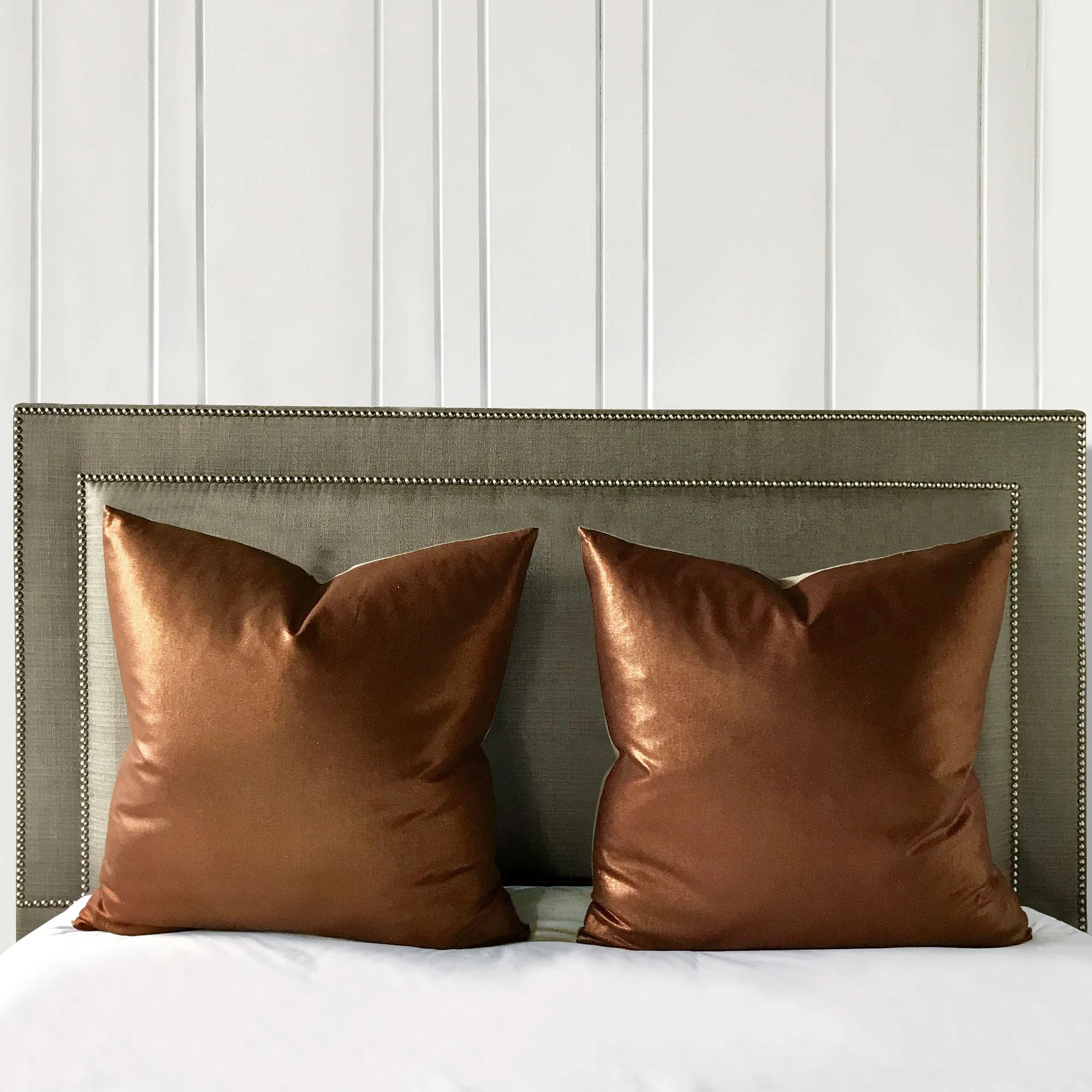 Metallic Bronze Throw Pillow Cover 24x24