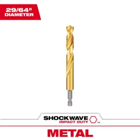 Milwaukee Shockwave 29/64 in. Titanium Red Helix Drill Bit Hex Shank 1 pc