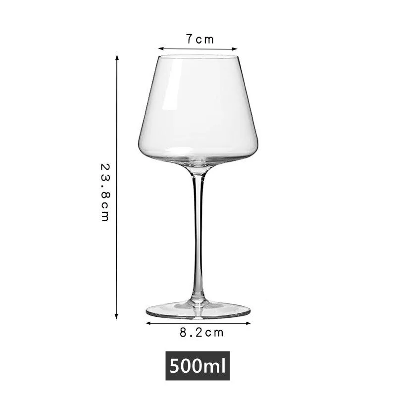 Minimalistic Burgundy Crystal Wine Glasses