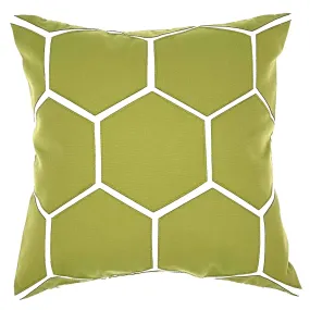 Moss Green/White Canvas Applique Throw Pillow Cover 16x16