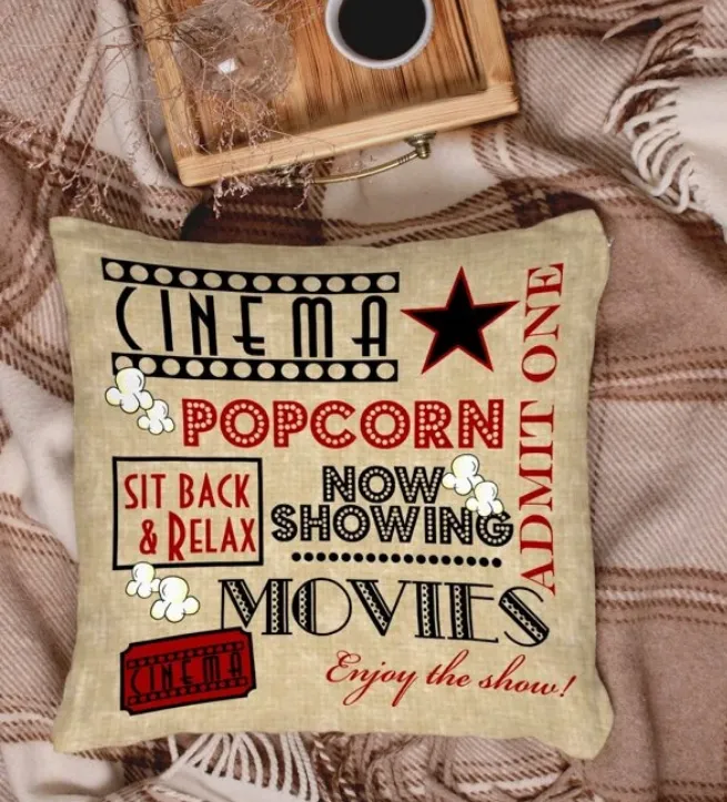 Movies Graphic Vintage Cushion Cover Without Filler