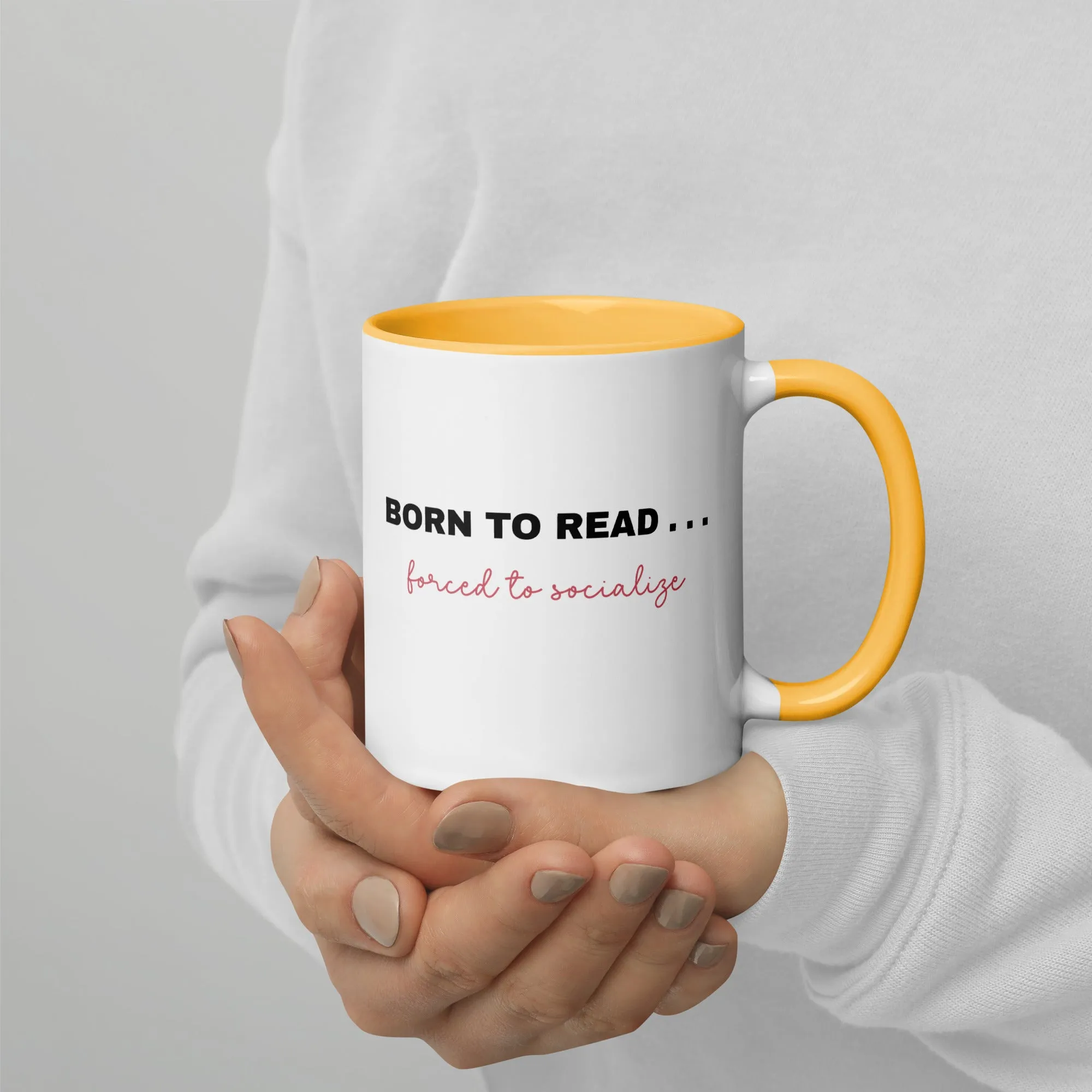 Mug with Color Inside: Born to Read . . .