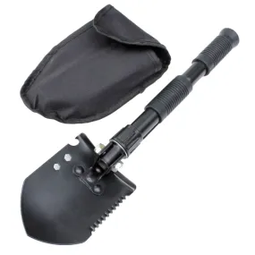 Multifunctional Thickened Double Grip Shovel Outdoor Camping Folding Shovel(Black)