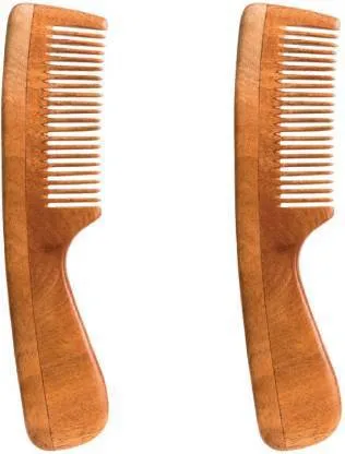 Neem Comb - Fine Tooth -for setting your hair - Pack of 2