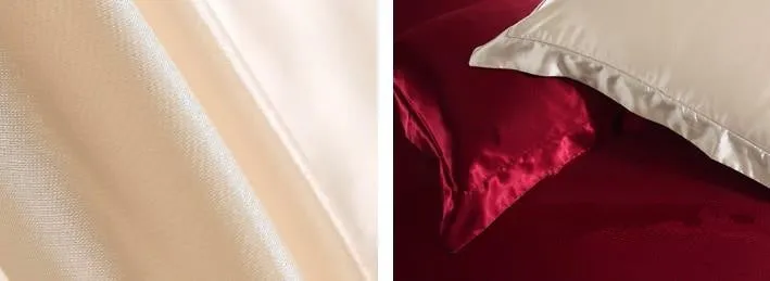 Noble Camel and Red Luxury 4-Piece Cellosilk Duvet Cover Sets