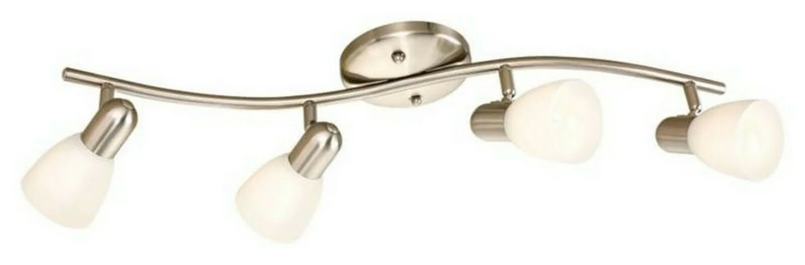 Noma 052-4819-6 Four Light Semi Flush Rail Light in Brushed Nickel Finish and White Glass