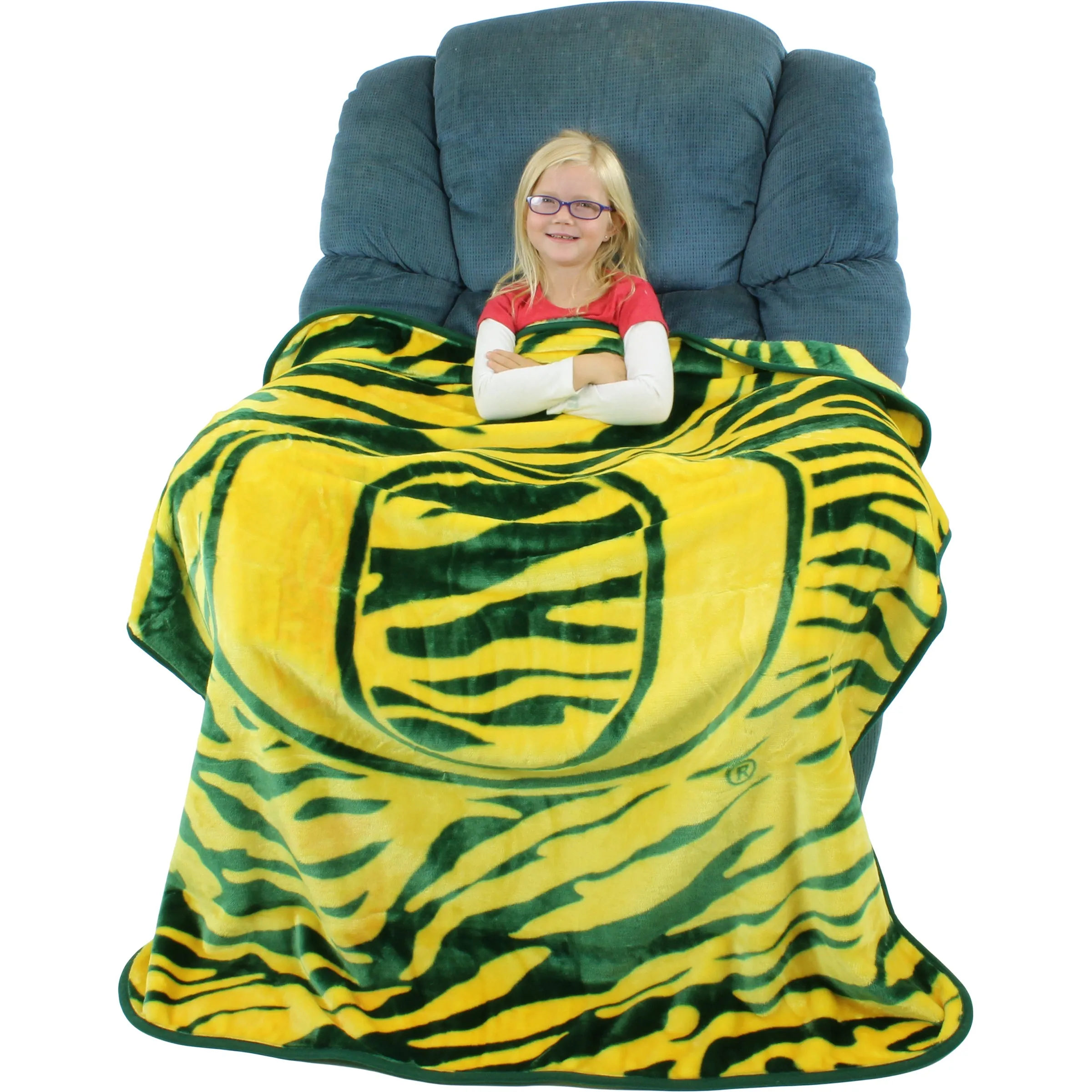 Oregon Ducks Raschel Throw Blanket