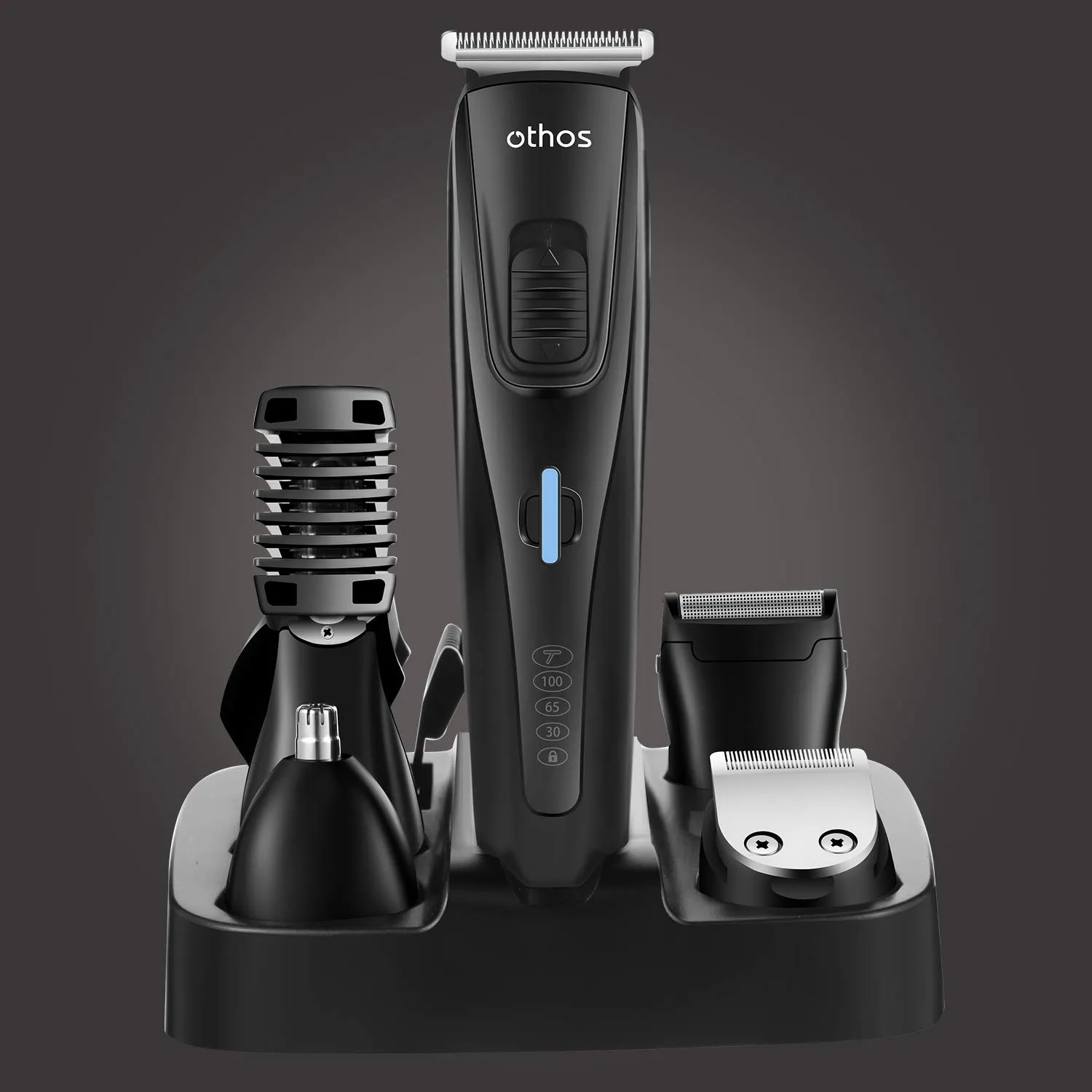 Othos Multi-functional Electric Hair Clipper Beard Trimmers Shaver Kit for Men Mustache Hair Face Nose Body Ear trimmers set USB Charging Rechargeable Lithium Battery Waterproof Cordless Stand LED