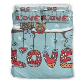 Owl Love Bedding Set| Owl Bedding US King/Queen/Full/Twin Size