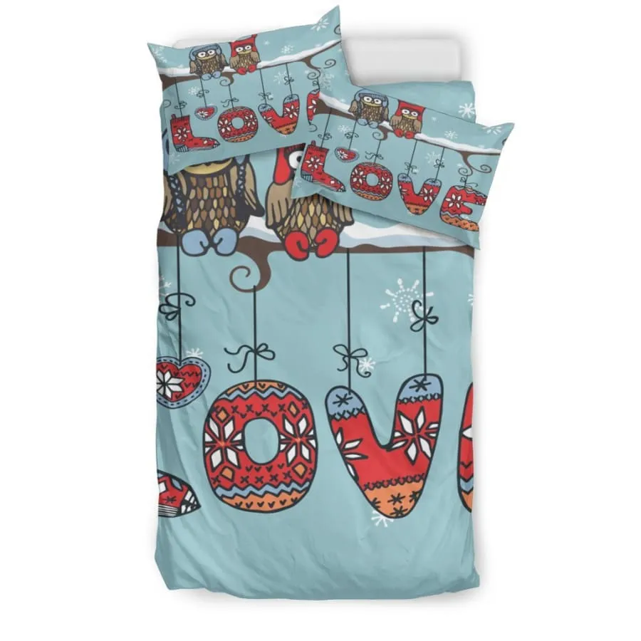 Owl Love Bedding Set| Owl Bedding US King/Queen/Full/Twin Size