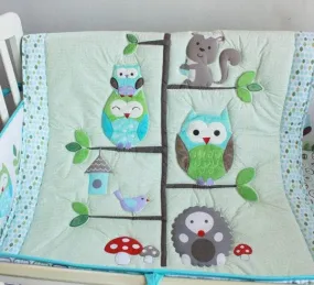 Palette Box 8-Pieces Bedding Set (Polyester) - Green Owl