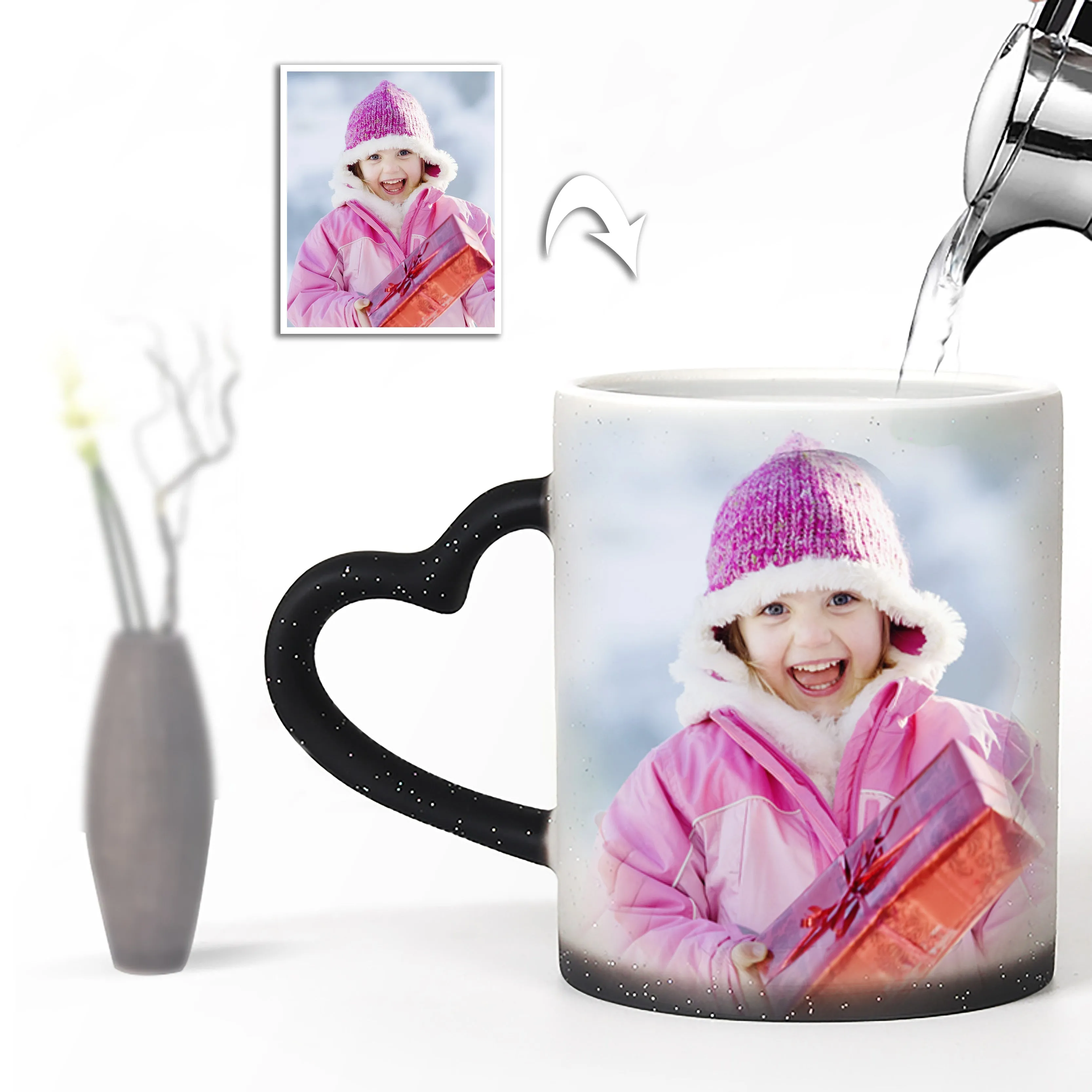 Personalized Custom Photo Mugs - Magic Heat Color Changing Coffee Cups