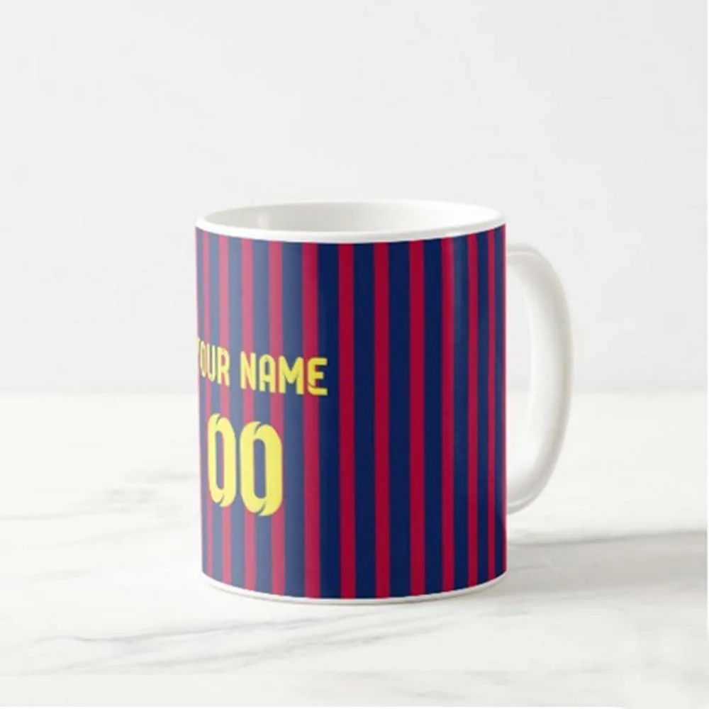 Personalized Mug Gift For Him Fathers Day, Rakhi - Red Blue Strips