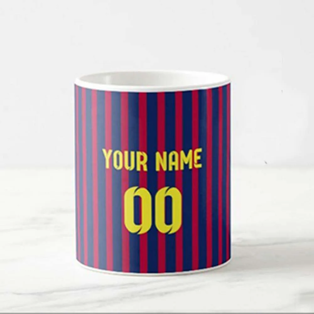 Personalized Mug Gift For Him Fathers Day, Rakhi - Red Blue Strips