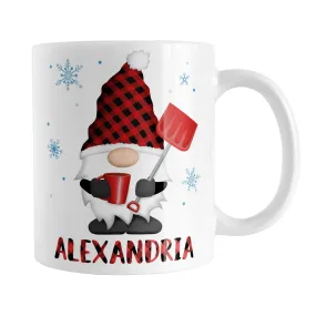 Personalized Red Buffalo Plaid Gnome Mug