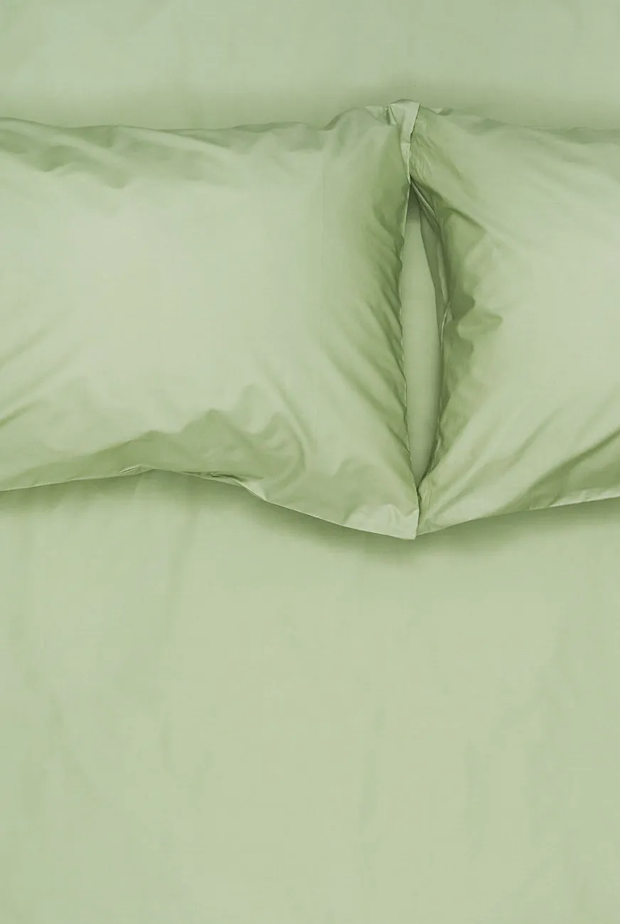 Pima Cotton Percale Bedding in Lotus Green Color