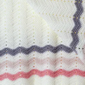 Pink Stripe Crochet Baby Blanket