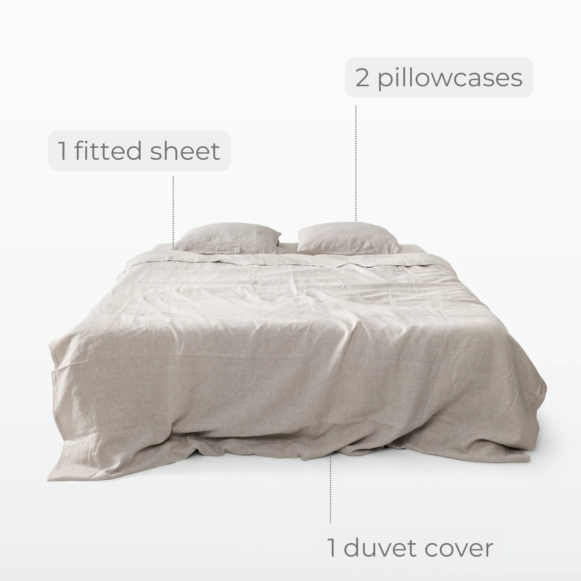 Pinstripe Linen Bedding Set (4 pcs)