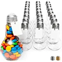 Plastic Light Bulb Shape Plastic Jar Big ±450ml with Led Light