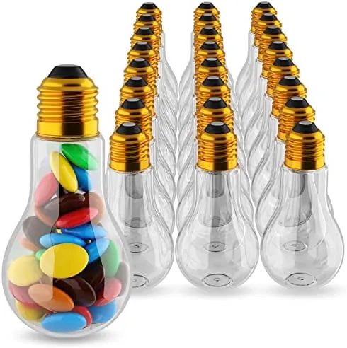 Plastic Light Bulb Shape Plastic Jar Big ±450ml with Led Light