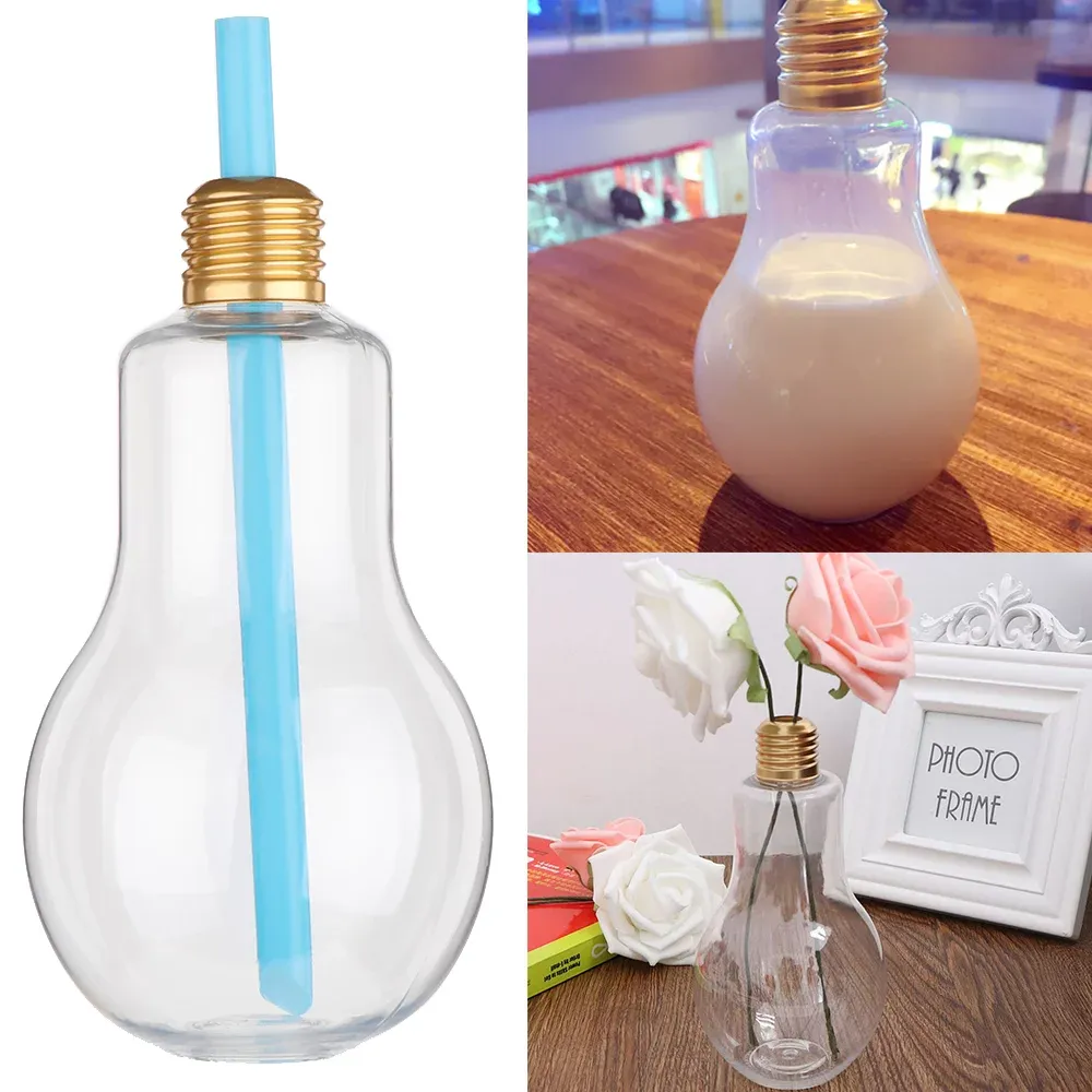 Plastic Light Bulb Shape Plastic Jar Big ±450ml with Led Light