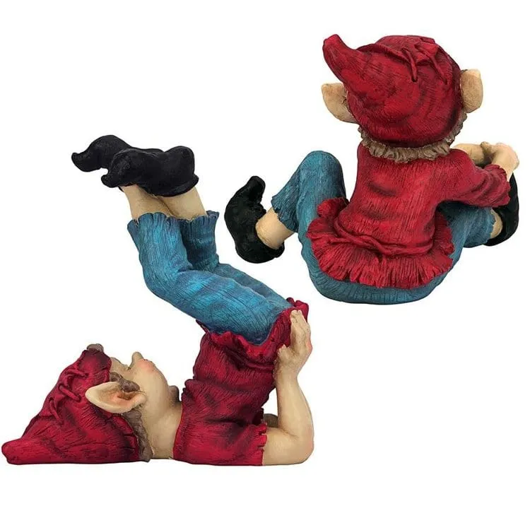 Playful Gnomes  Garden Statues Set of Two