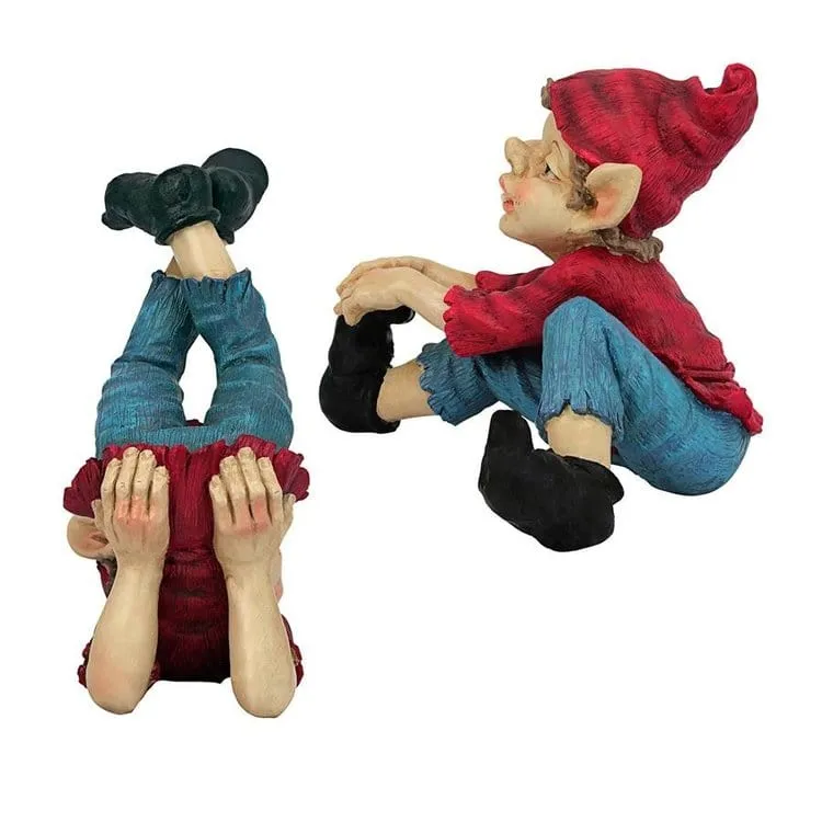 Playful Gnomes  Garden Statues Set of Two