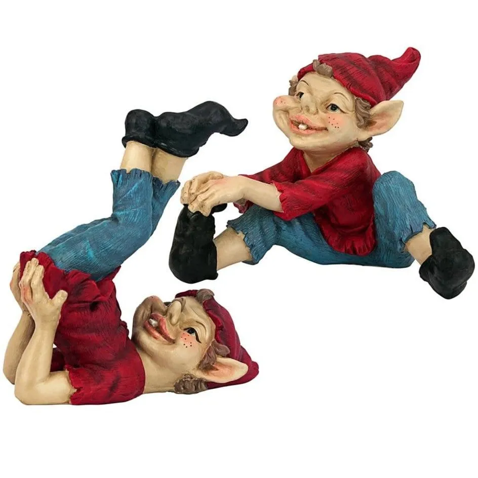 Playful Gnomes  Garden Statues Set of Two