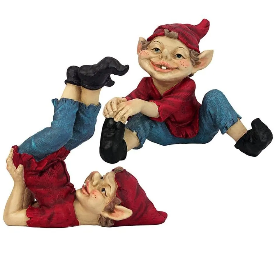 Playful Gnomes  Garden Statues Set of Two