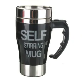 Premium Stainless Steel Self Stirring Automatic Coffee Mixing Battery Powered Mug Cup